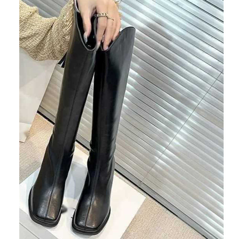 Knight Boots For Women In Autumn Winter Martin Boots High Heels Knee Fashion Boots Long Tube Boots Slim Small Mouth Tube Fashionable Boots 240826