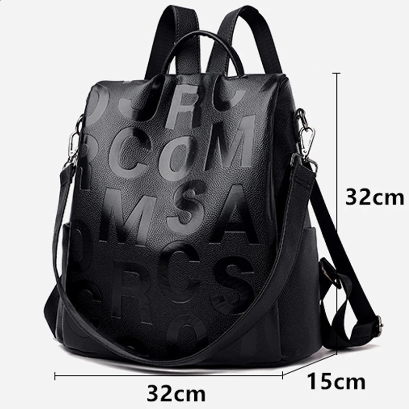 Womens Backpack High Quality Soft Leather School Girls Large Capacity Anti theft Travel Sac 241008