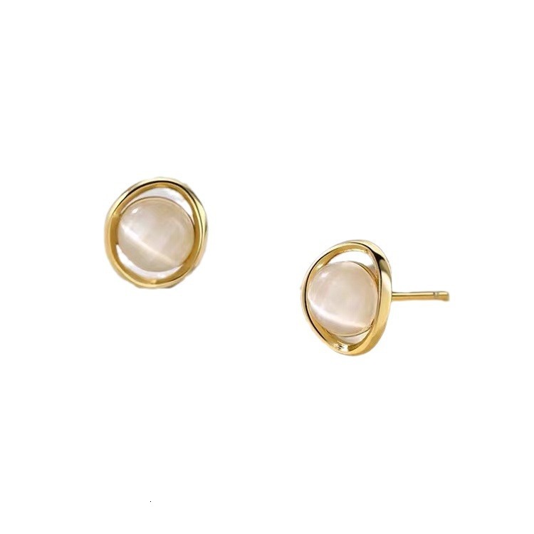 Needle Cat Eye Stone Earrings, New 2024, niche high-end earrings, women's light earrings too