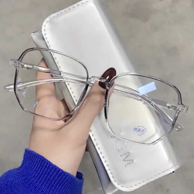 Blue Light Blocking Glasses Large Square Frame Computer Game Eye Protection Men Women Classic Anti Blue Light Plain SpectaclesX241008