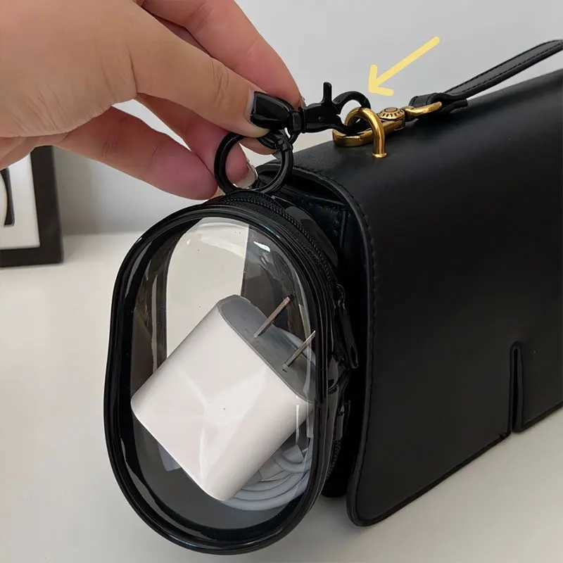 Transparent Storage Bags Keychain Data Line Coin Toys Organizer Case Thicken Clear Wallet Keyring Car Key Holder Jewelry GiftsX241008