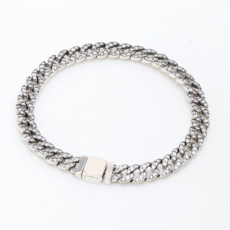 S925 Sterling Silver Hiphop Cuban Miami CZ Diamond Chain Bracelets Men Women fits pan Authentic Birthday Gifts Christmas Jewelry BR100