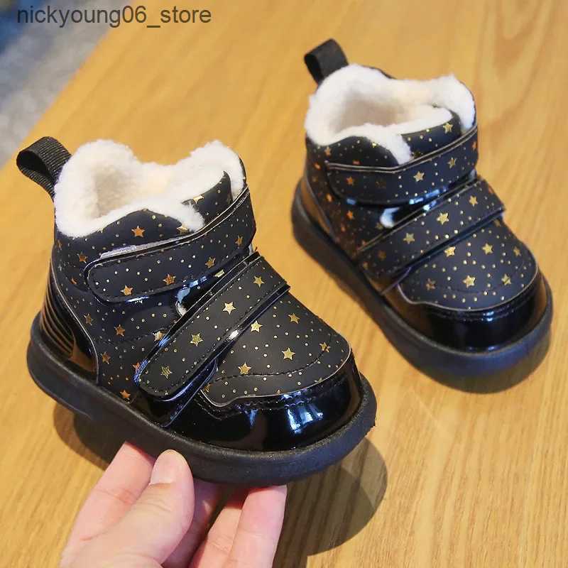 Boots Winter Kids Shoes for Boys Snow Boots Star Thicken Warm Children Girls Short Boots Baby Cotton Shoes L240910