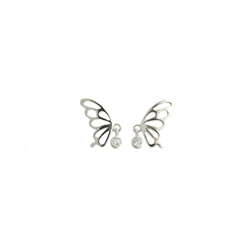 Sier Needle , Fresh Elegant, Simple, Sweet and Fashionable, Water Dia Mini Earnail for Women