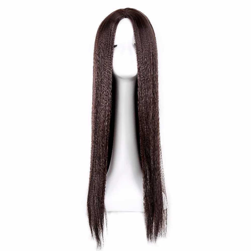 Red Wigs Fei-Show Middle Part Line Synthetic Long Straight Hair Heat Resistant Fiber Female Costume Cos-play Carnival HairpiecesXJ241008