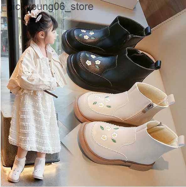 Boots Plush Kid Boot Autumn Warm Princess Boot Two Cotton Ankle Boot Fashion Leather Boots Small Medium-sized Kid Girl Boots Kid Shoes L240910