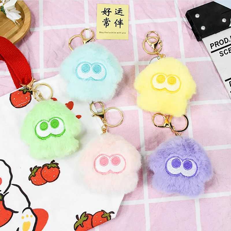 Splatoon Inkling Plush Keychain Anime Orange Red Inkling Kawaii Animal Backpack Pendant Soft Stuffed Cartoon Toy Doll Kid GiftX241008