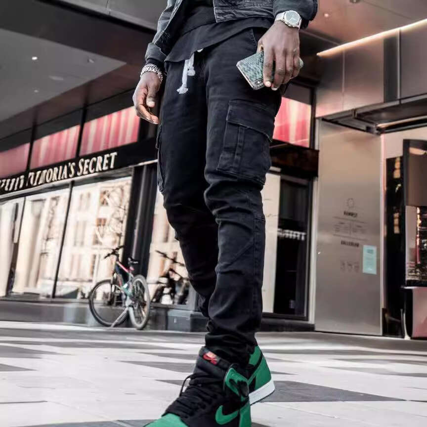 2024 European And American Cross Border New Jeans Men's Side Pocket Small Foot Tight Jeans In Stock