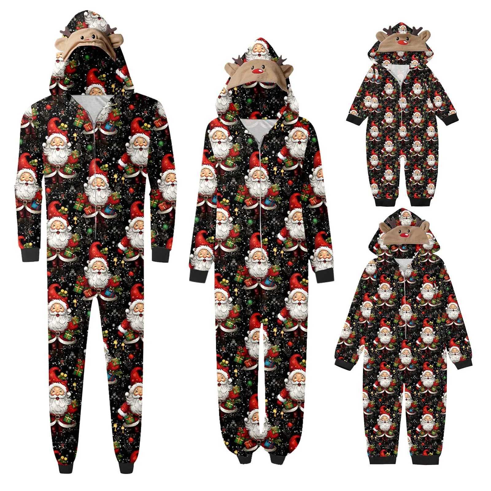 Family Cute Deer Ear Hoodie Mother Father Child Matching Clothing Hoodie Family Appearance W241008