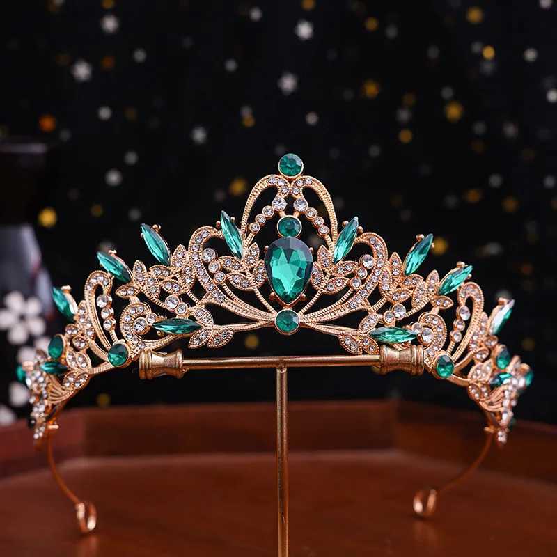 1 brides crown Tiara alloy black retro Baroque Rhinestone crystal wedding accessory performance hair accessory W241007