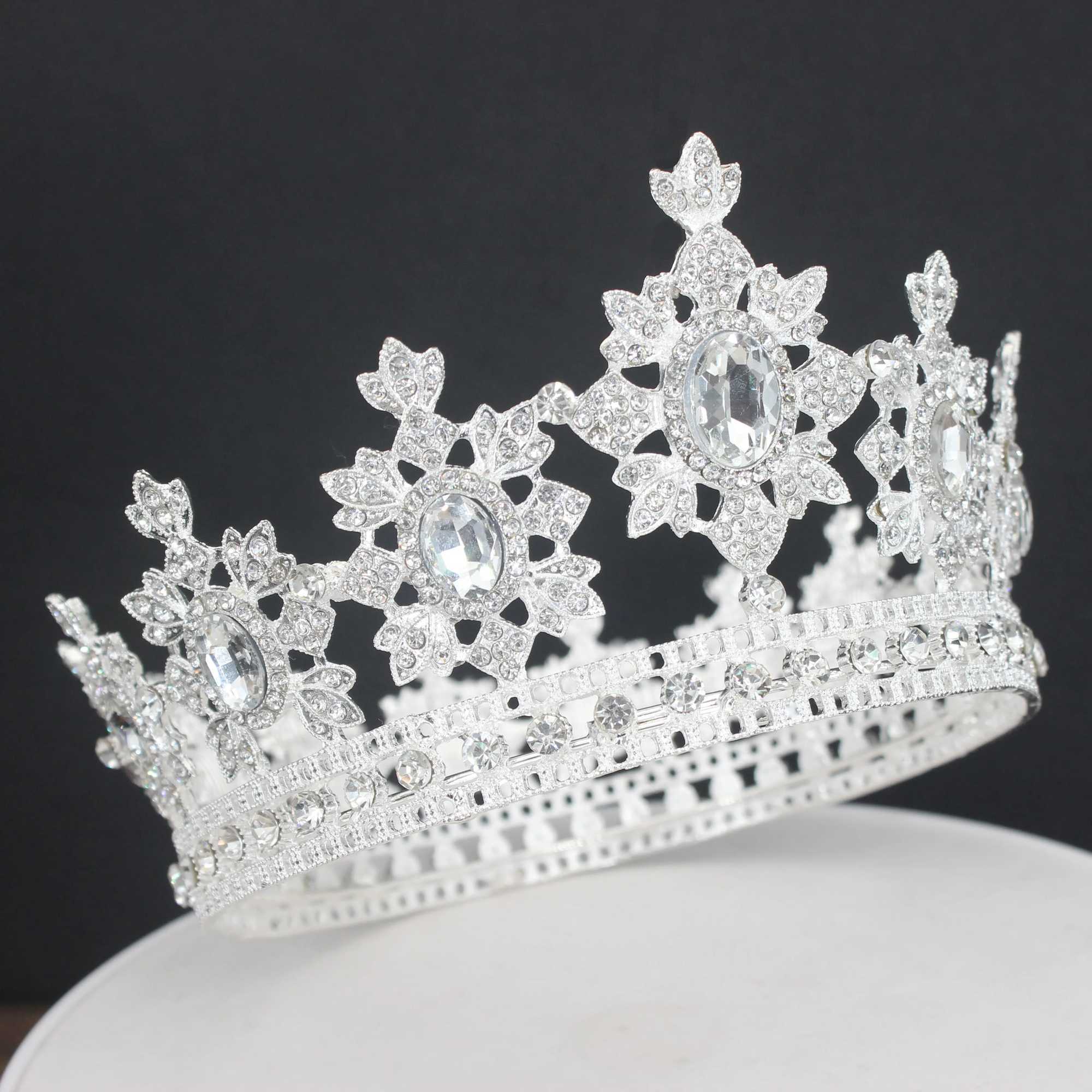 Crystal Queen King Tiaras and Crowns Bridal Diadem Headpiece Womens Ball Hair Accessories Wedding Bridal Headpiece W241007