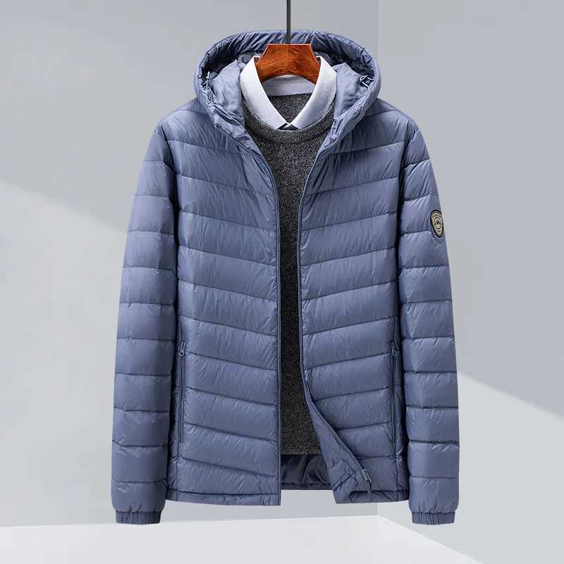 Mens Hooded Warm Puffer Jackets 2023 New Arrivals Winter 90% White Duck Down Ultra Lightweight Water Wind-Resistant Men CoatsXJ241008