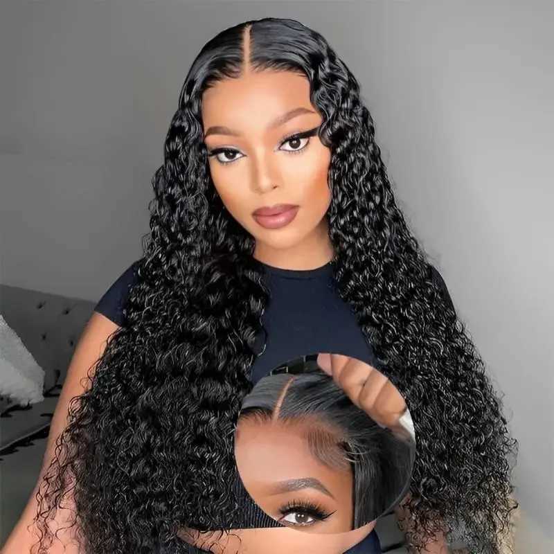 Glueless 5x5 Ready to Wear Deep Wave HD Lace Clousure Wig Human Hair Pre Plucked 6x4 Curly Brazilian Transparent Lace Front WigsXJ241008