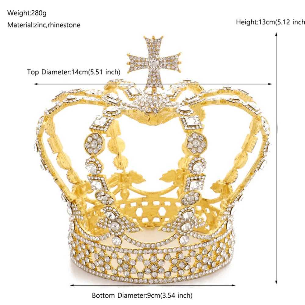 Full round crystal headpiece and crown queen headpiece Pageant Pom Diadem hair accessory vintage hair accessory W241007