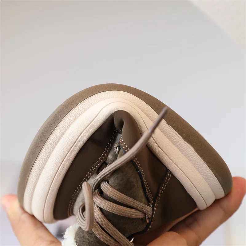 Autumn/Winter Boys and Childrens Boots Warm Plush Rubber Sole Preschool Childrens Sports Shoes Fashion Girls Boots 21-30 240925