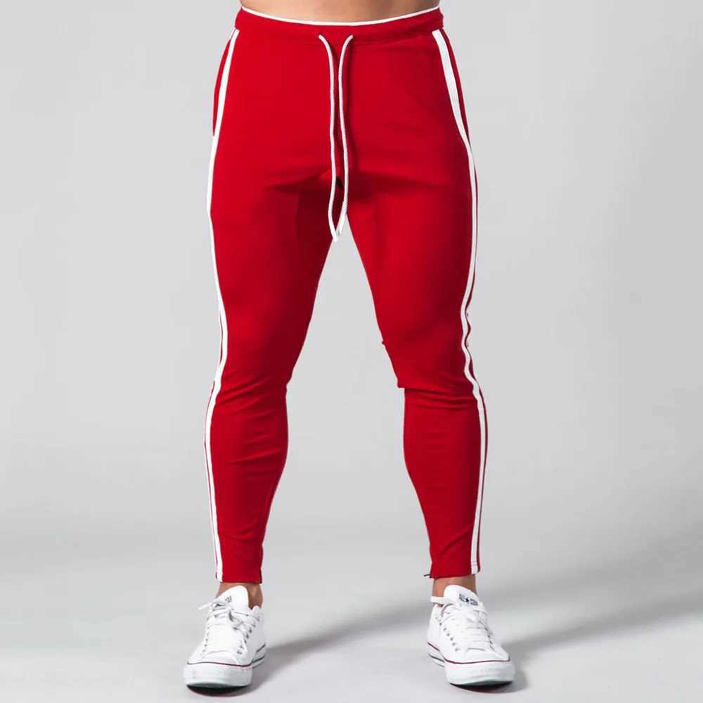 Red Joggers Workout Cotton Sportswear Trousers Autumn Male Gym Fitness Crossfit Trackpants Sweatpants Men Skinny Casual PantsX241008