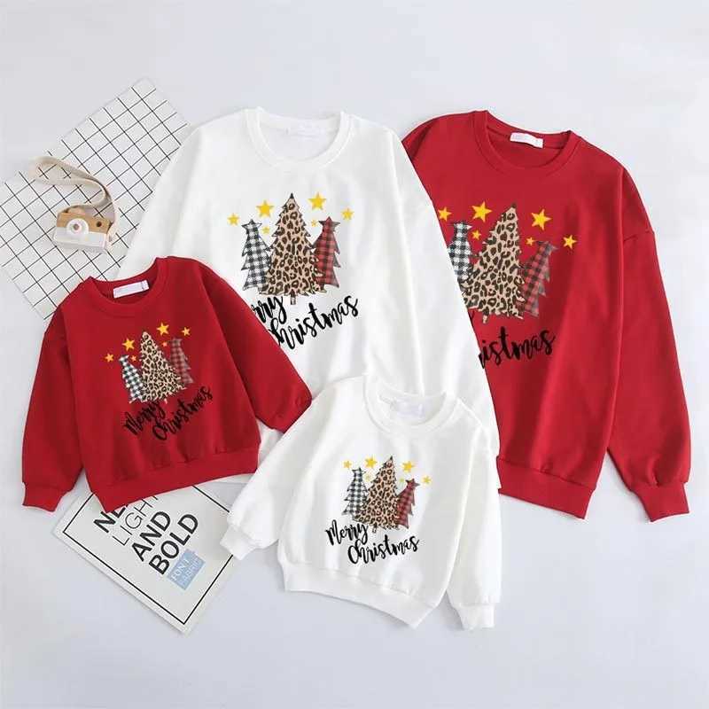 16 color couple Christmas sweater cute new cotton sleepwear tree print ugly family clothing long sleeved mens baby clothing W241008
