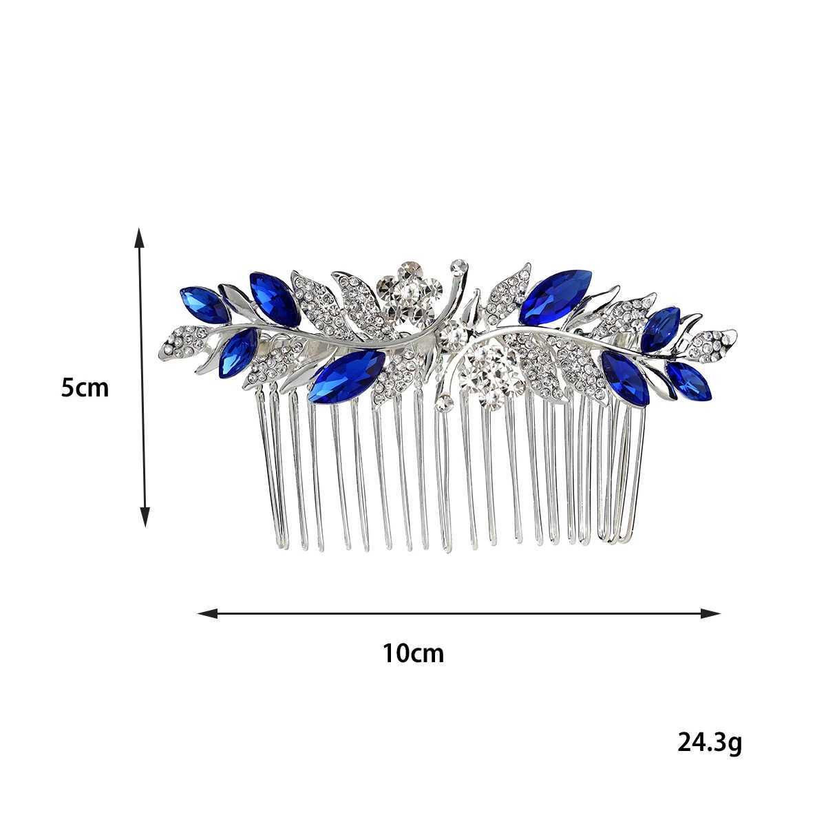 Dreamy Sapphire Blue Wedding Headwear Hair Comb Bridal Hair Accessories W241007