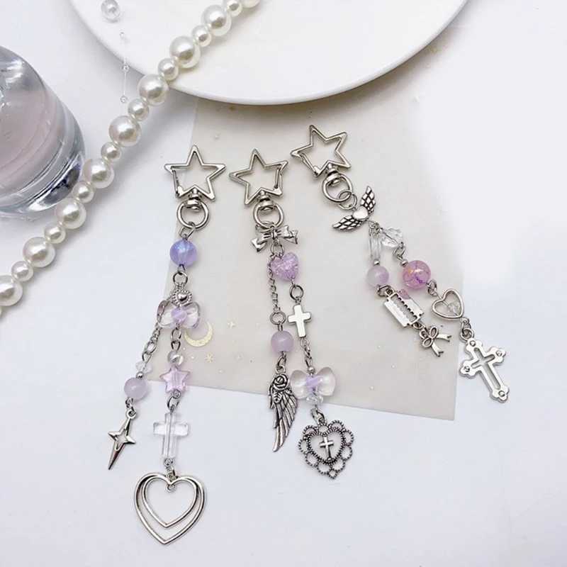 Strawberry Pendant Keychain Delicate Fruit Pendant Keyring Mobile Phone Pendant Strap Lanyard DIY BackpackX241008