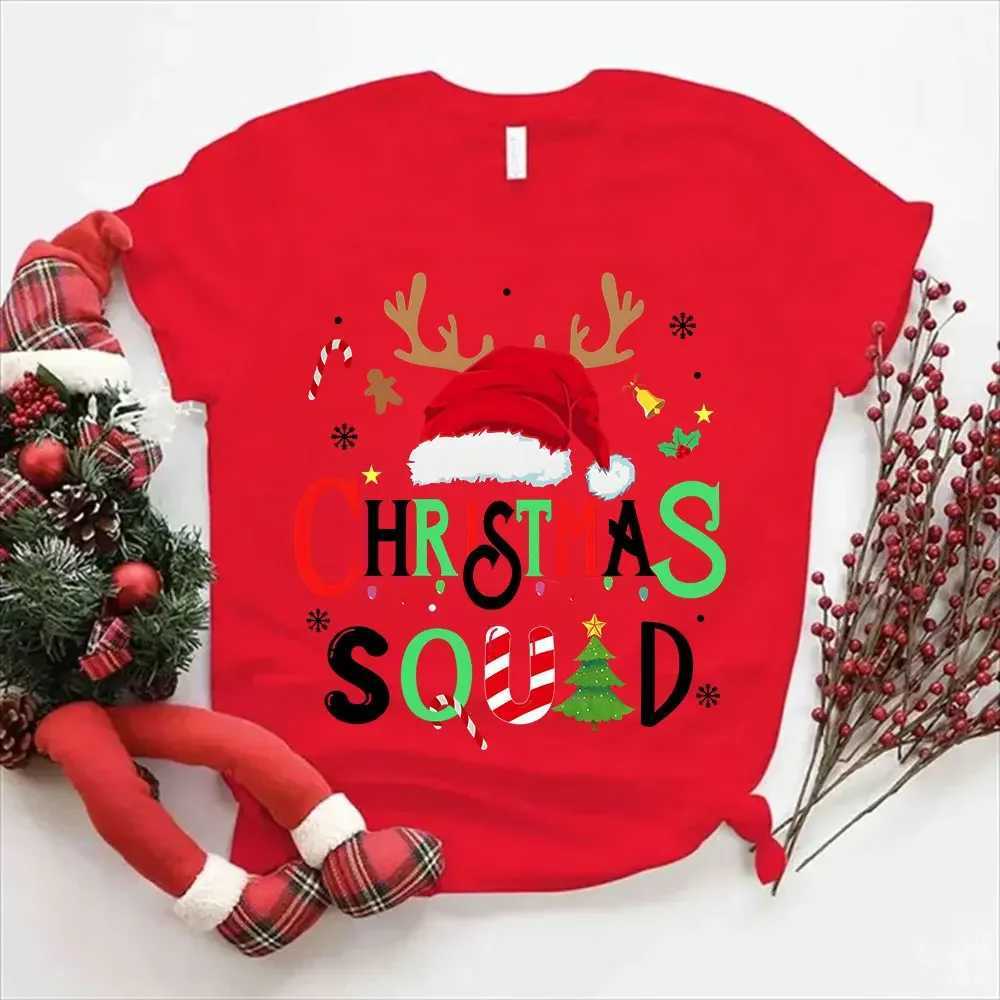Family Christmas 2024 Team T-shirt Competition Santa Claus Reindeer Team Neutral T-shirt Christmas Crew Womens T-shirt W241008