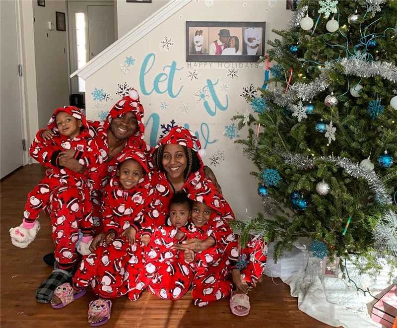 Blotona Christmas Family Matching Clothing Christmas Party Club Pajama Set Womens Childrens Pajama jumpsuit PJ Set W241008