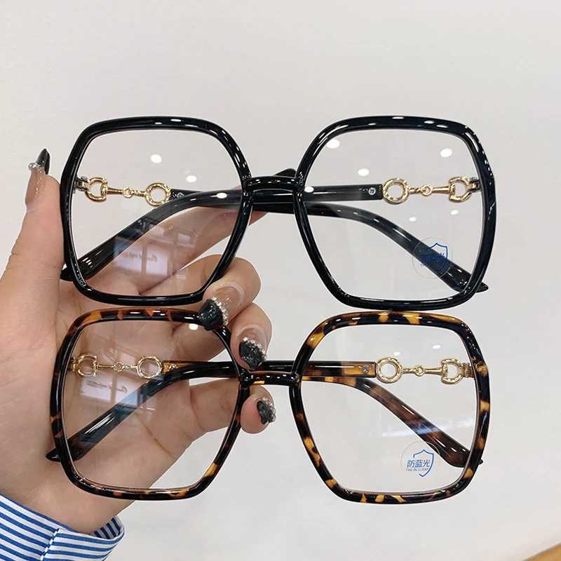 Oversize Blue Light Blocking Glasses Spectacles Lens Computer Eyeglasses For Women Unisex Relieve Eye GlassesX241008