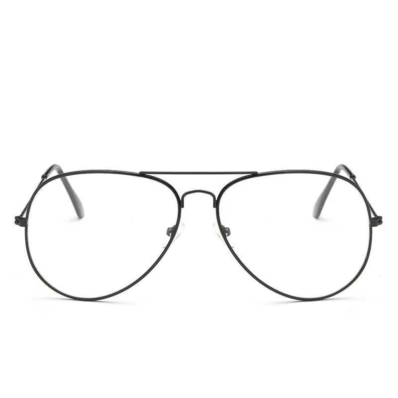 Retro Pilot Style Metal Frame Glasses Women Brand Designer Classic Gold Transparent Clear Lens Optical Men Vintage EyewearX241008