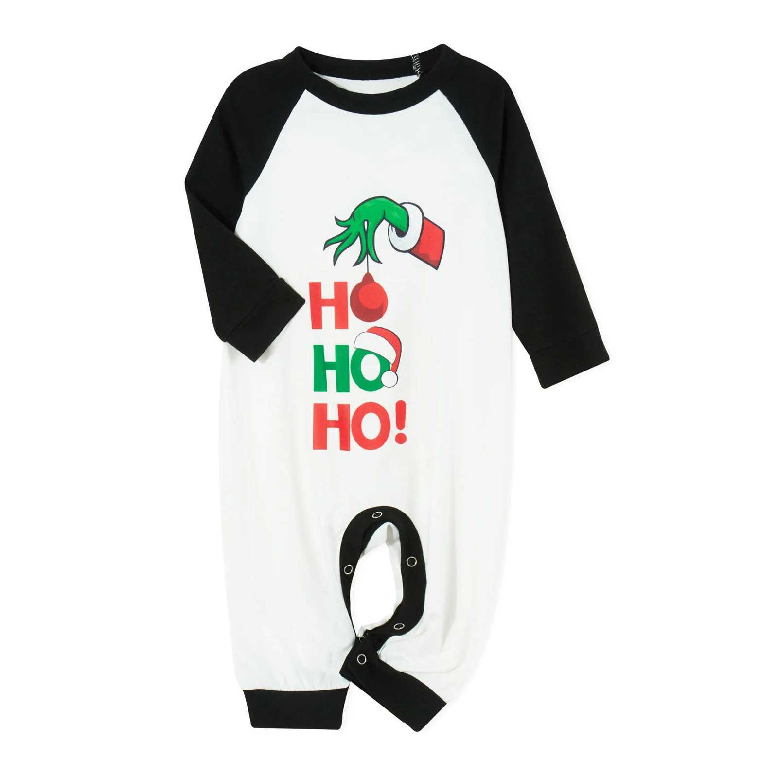 Christmas Family Pajama Set Cartoon Printed Long Sleeve T-shirt Green Plain Pants Christmas Set Soft Casual Clothing W241008