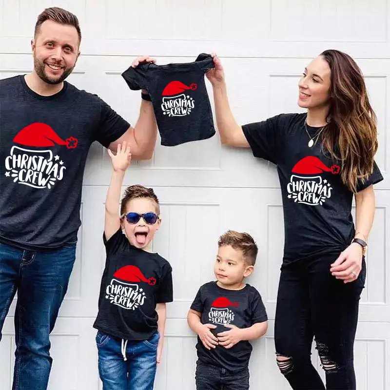 New Year Family Appearance Christmas T-shirt Clothing Family Matching Clothing Mother Daughter Son Mom and I Shirts W241008