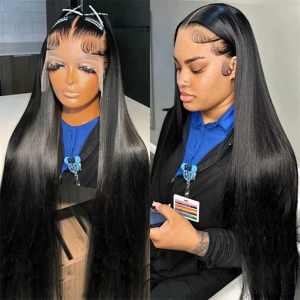 Straight Lace Front Wig 360 Full Lace Human Hair Wigs For Women 30 36 Inch 13x4 13X6 Bone Straight Transparent Lace Frontal WigXJ241008