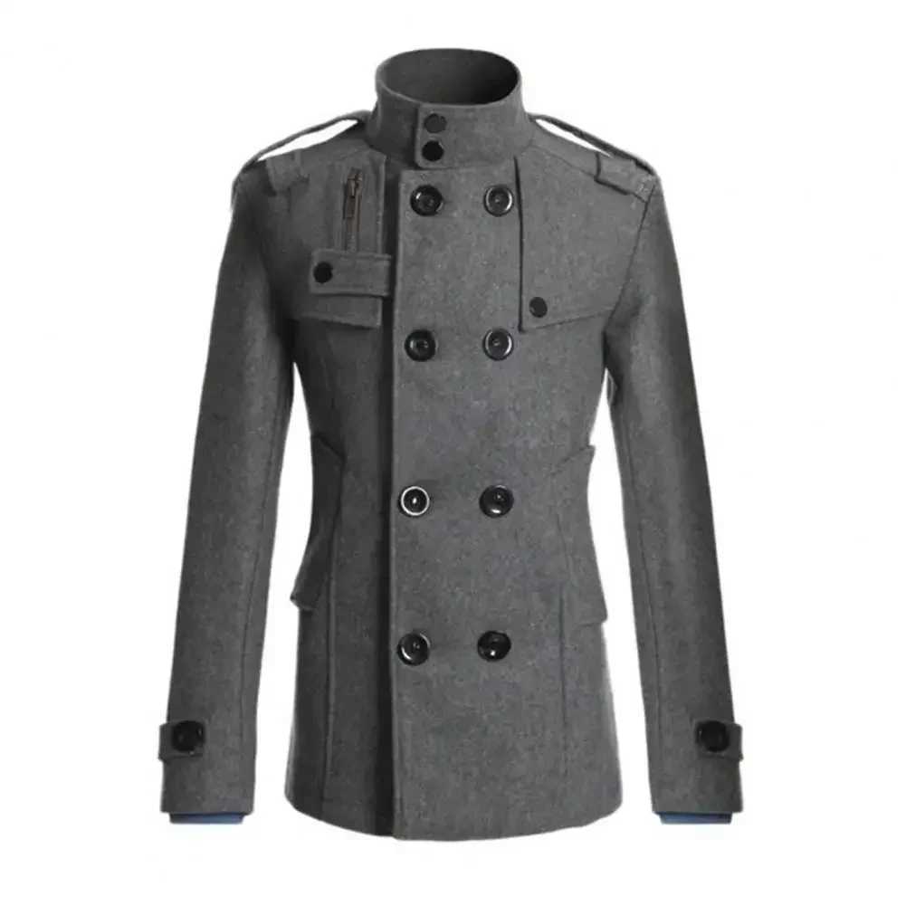 Windproof machine formal clothing mens coat outerwear casual business coat outerwear workwear double-layer solid winter color W241007