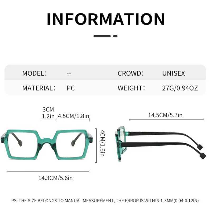 2024 Trending New Sqaure Reading Glasses Frame Women Men Computer Eyeglasses Unisex Retro Presbyopia Eyewear 0+1.0+1.5+4.0X241008