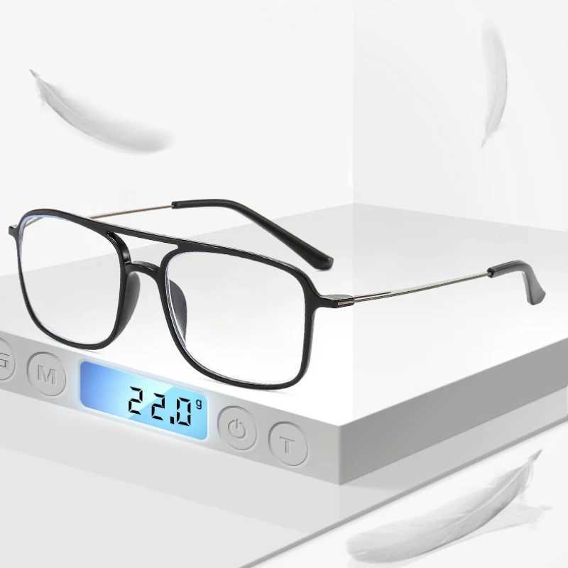 Reading Glasses Men Retro Anti Blue Light Eye Glasses Women Fashion Double Bridge Large Frame Presbyopic Eyewear +100 To +400X241008