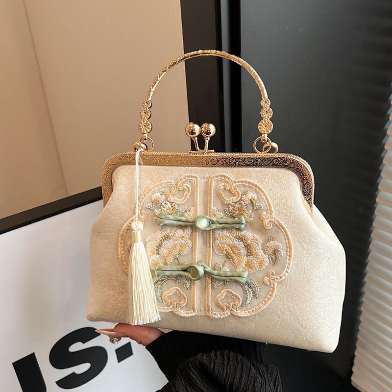 New Chinese style handbag for women 2024, with high appearance, gentle, young and beautiful. Handheld, single shoulder, crossbody, large capacity