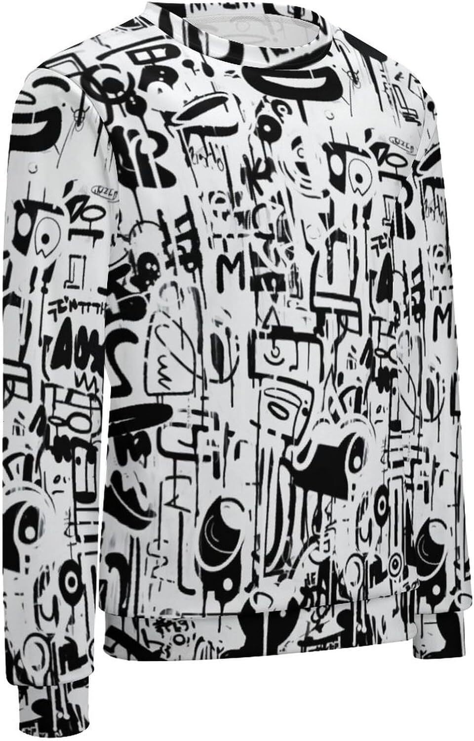 Long Sleeve Shirts for Men sweatshirt Men's Streetwear Hip Hop Graffiti Crew Neck Sweatshirts Long Sleeve Pullover Casual Tops long sleeve t shir