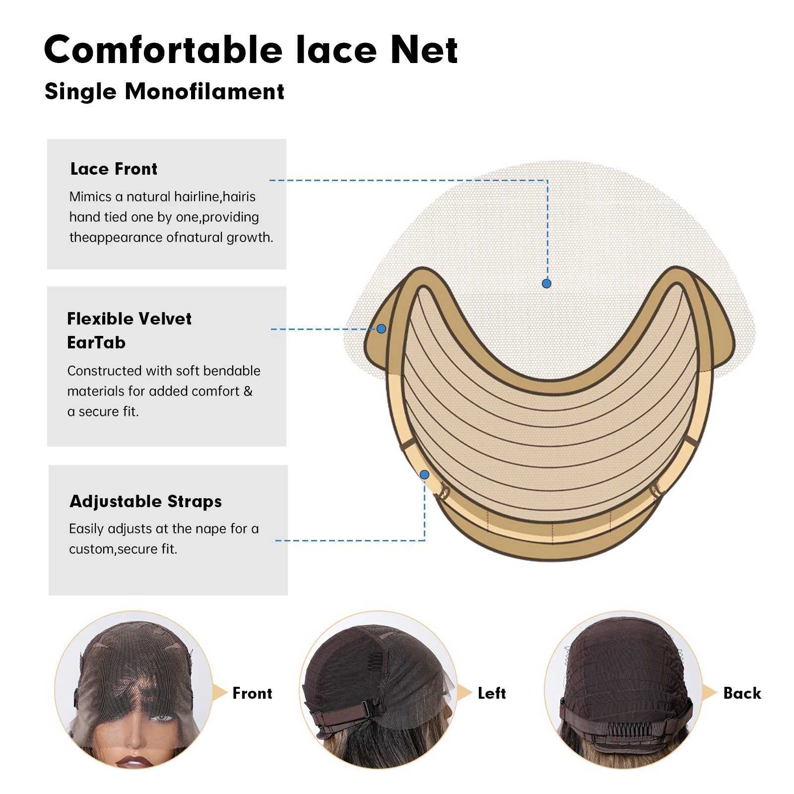 Long Body Wave Synthetic Wigs 13*6 Transparent Lace Frontal Wig Pre Plucked Black Brown Highlight Loose Wave Wig for Afro WomenXJ241008