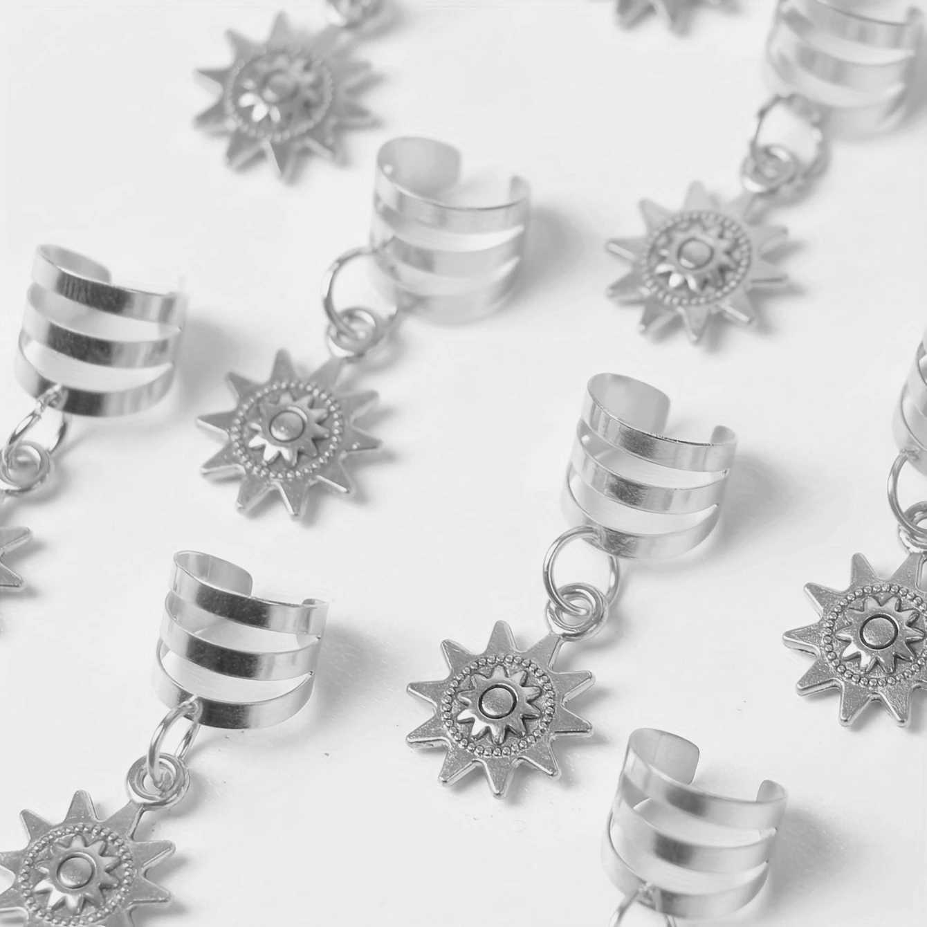 10 pieces/set of vintage sunflower decoration hair rings elegant woven rings elegant hair accessories for women and girls W241007