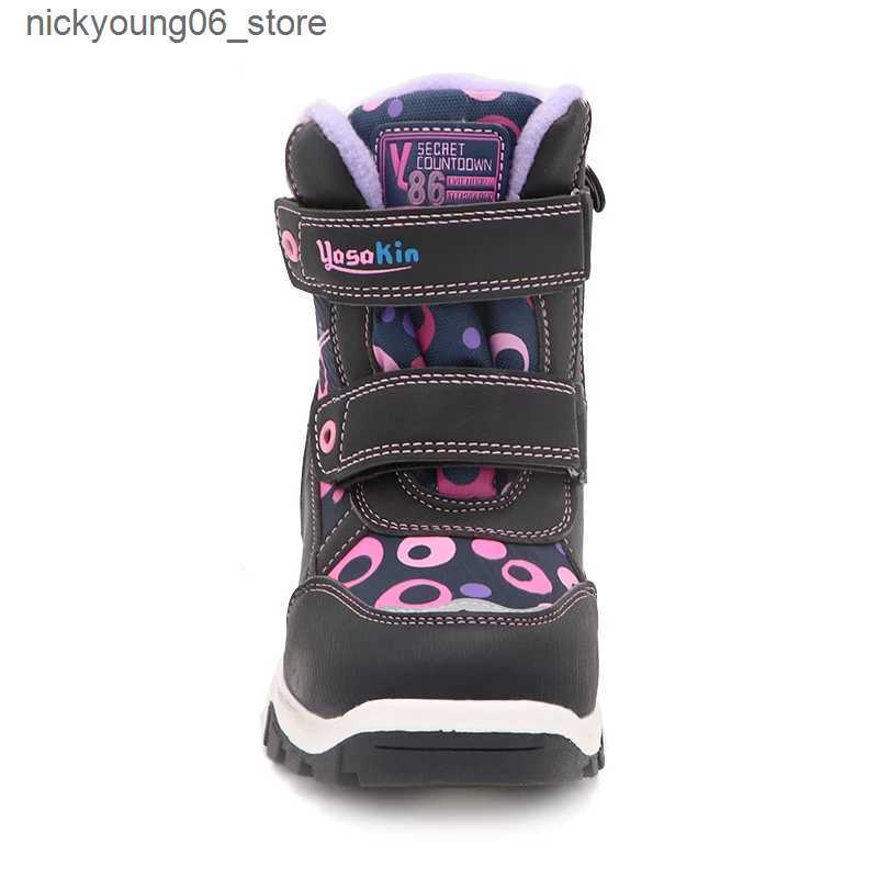 Boots Cute eagle Winter Girls Boots Warm Wool School Outdoor Cute Baby Zipper Boots Plush Rubber Winter Snow Boots Girls EU Size 27-32 L240910