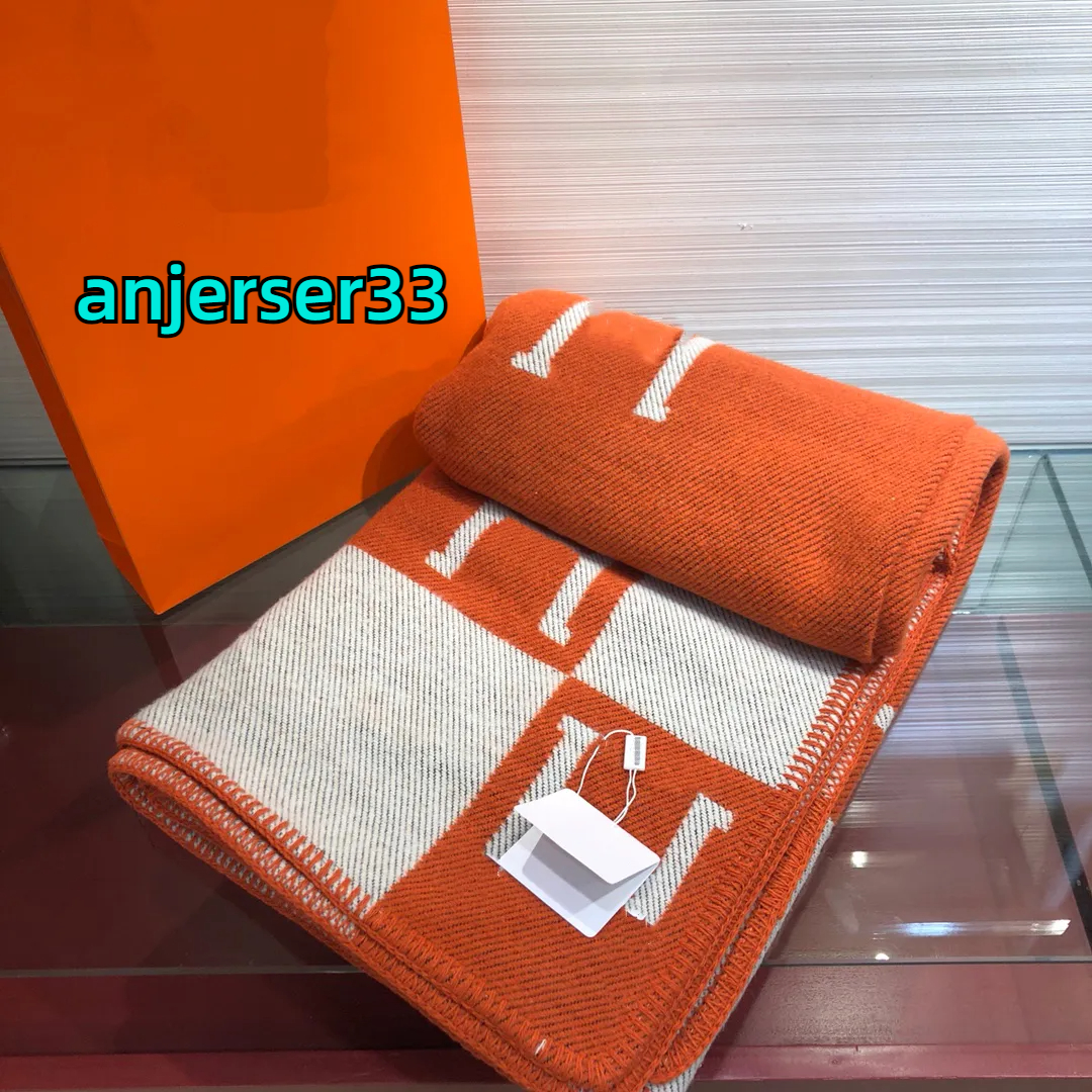 2023 letter cashmere designer blanket soft wool scarf shawl portable warm plaid sofa bed wool knit blanket 140-170CM