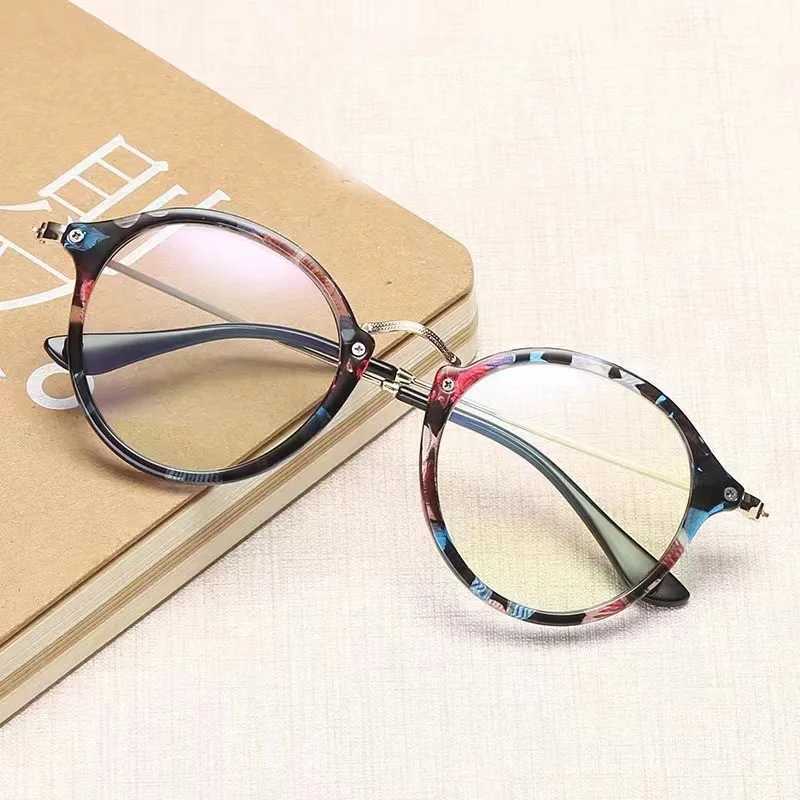 New Round Trendy Unisex Anti-radiation Spectacle Frames Women Vintage Style Men Popular Metal Clear Lens Anti-blue Glasses FrameX241008