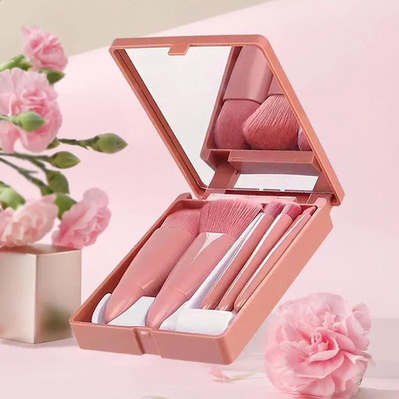 5-piece makeup brush set mini portable powder blusher foundation make-up eye shadow brush soft and comfortable multi-function makeup tool 241008