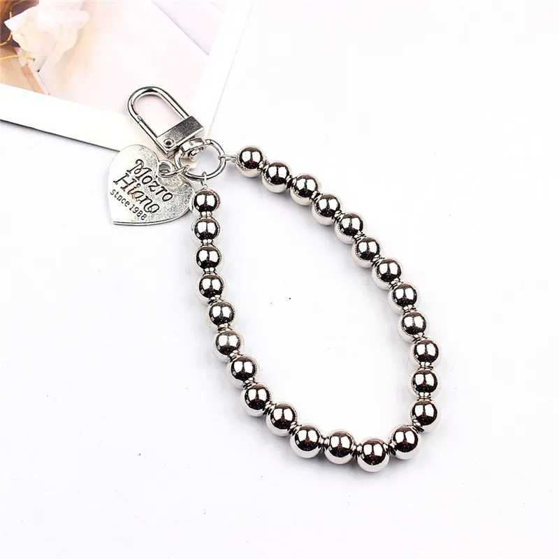 Heart Keychain Women Trinket For Womens Gift Handbags Silver Color Beads Keyring Key Ring For Jewelry Making AccessoriesX241008