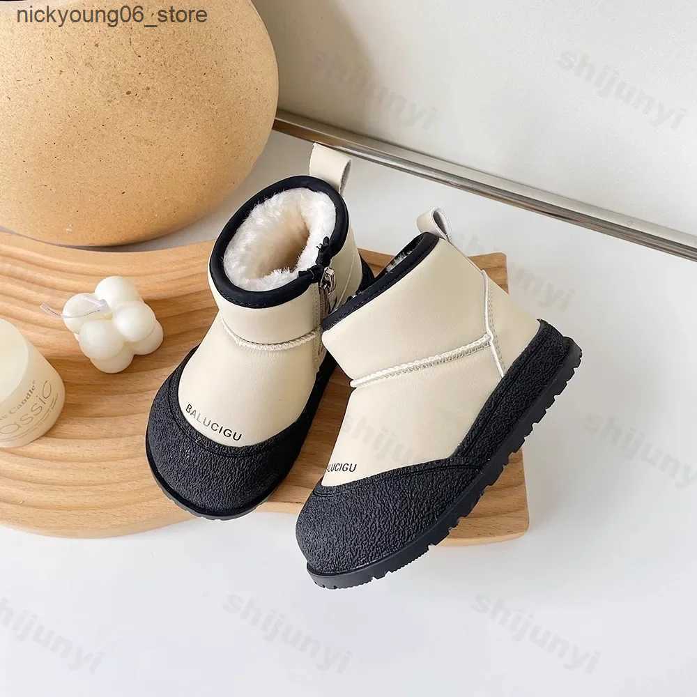 Boots Baby Girls Boys Snow Boots new 2024 Winter Children Shoes Kids Plush Boot Windproof Waterproof Outdoor Infant Cotton-padded Shoe L240910