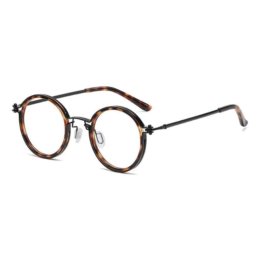 Anti-Blue Light Glasses Metal Frame Round Eyeglasses Eye Protection Computer Goggles Portable Retro Glasses Men WomenX241008