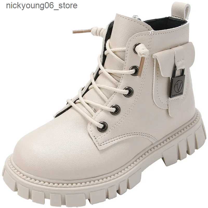 Boots Childrens Boots Kids Fashion Boots for Boys Girls Classic with Small ket Bag Boys Girls Ankle Boots Rubber Outsole Warm Zip L240910