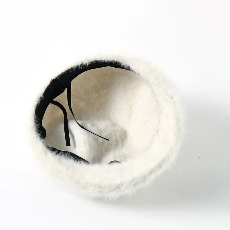 Fashion autumn/winter womens beret with reversible n and rabbit fur 241007
