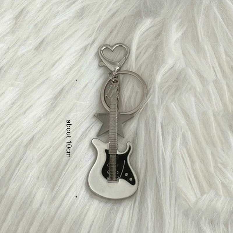 Guitar Love Heart Star Key Chain for Men Women Sweet Cool Trendy Fashion Pendant Keychain Rock Punk Vintage Accessories GiftX241008