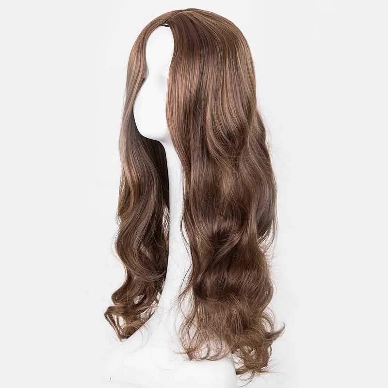 Long Curly Wig Fei-Show Synthetic Heat Resistant Middle Part Line Carnival Hair Costume Cos-play Halloween Party Salon HairpieceXJ241008