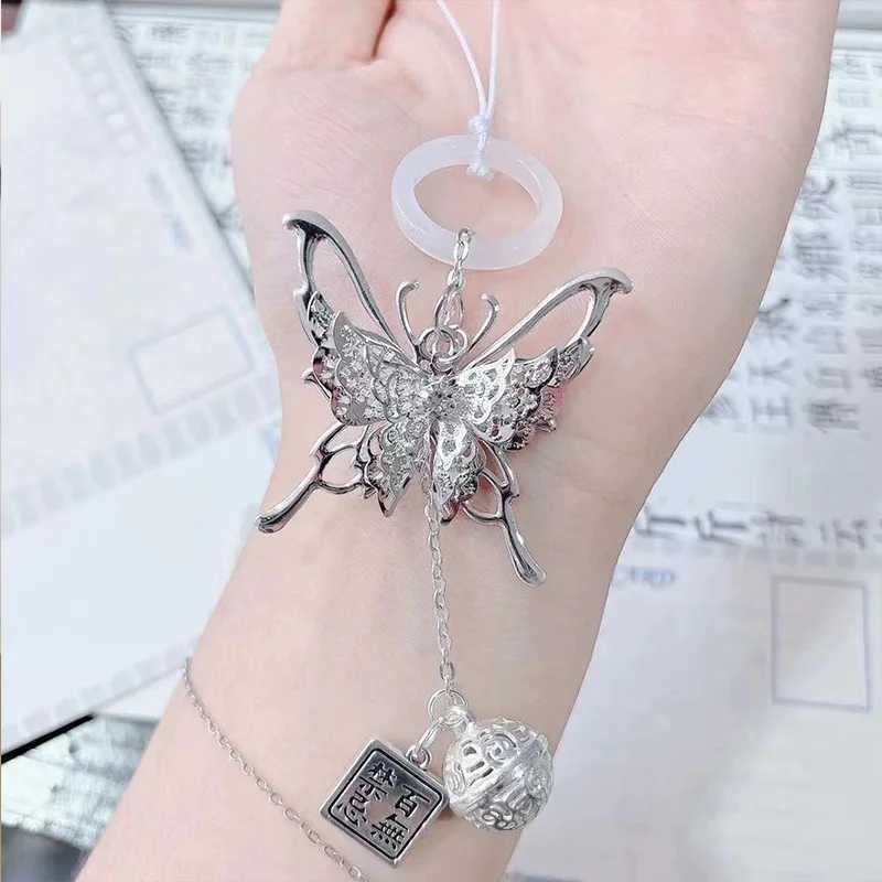 Anime Tian Guan Ci Fu Keychain Xie Lian Cosplay Heaven Officials Blessing Butterfly Beads Pendant Phone Chain JewelryX241008