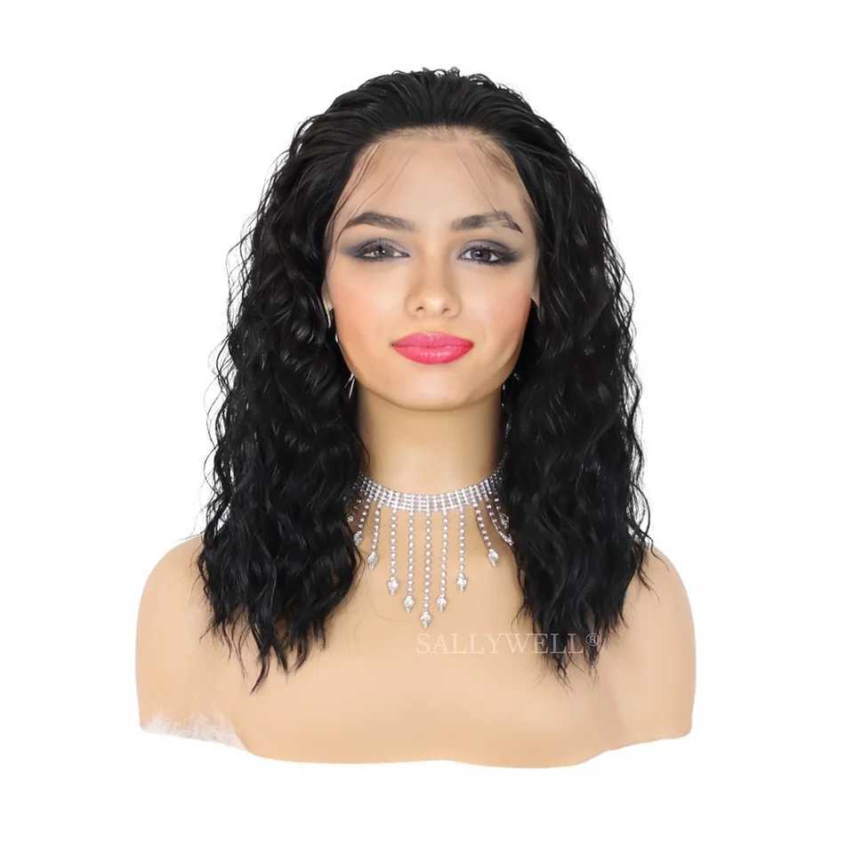 Deep Curly Short Bob Wig Heat-Resistant Glueless Synthetic Wig Deep Wave 13*3 Lace Front Wig Pre Plucked Natural HairlineXJ241008